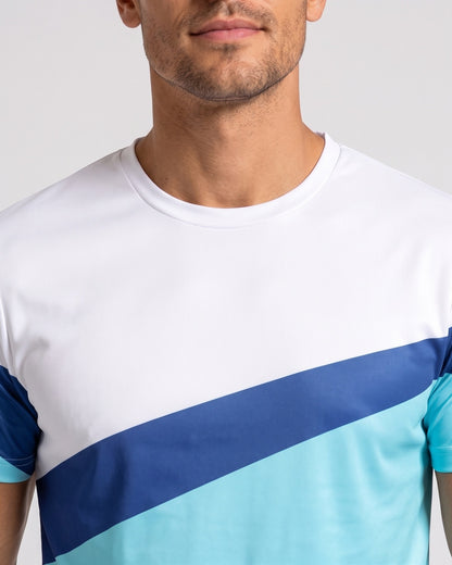 KZZ Color-block crew-neck T-shirt and elastic-waist shorts
