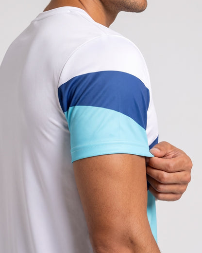 KZZ Color-block crew-neck T-shirt and elastic-waist shorts