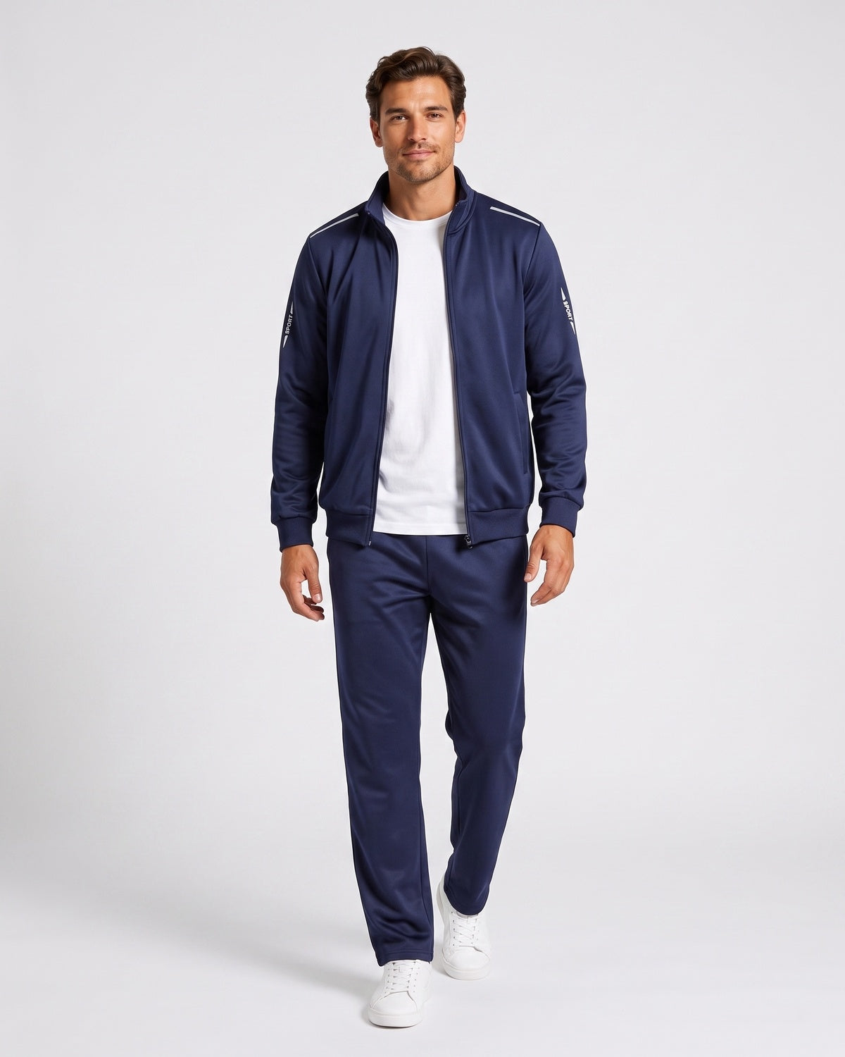 KZZ Men's Zip-Up Sports Jacket and Drawstring Pants