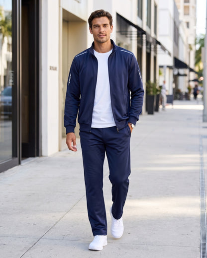 KZZ Men's Zip-Up Sports Jacket and Drawstring Pants