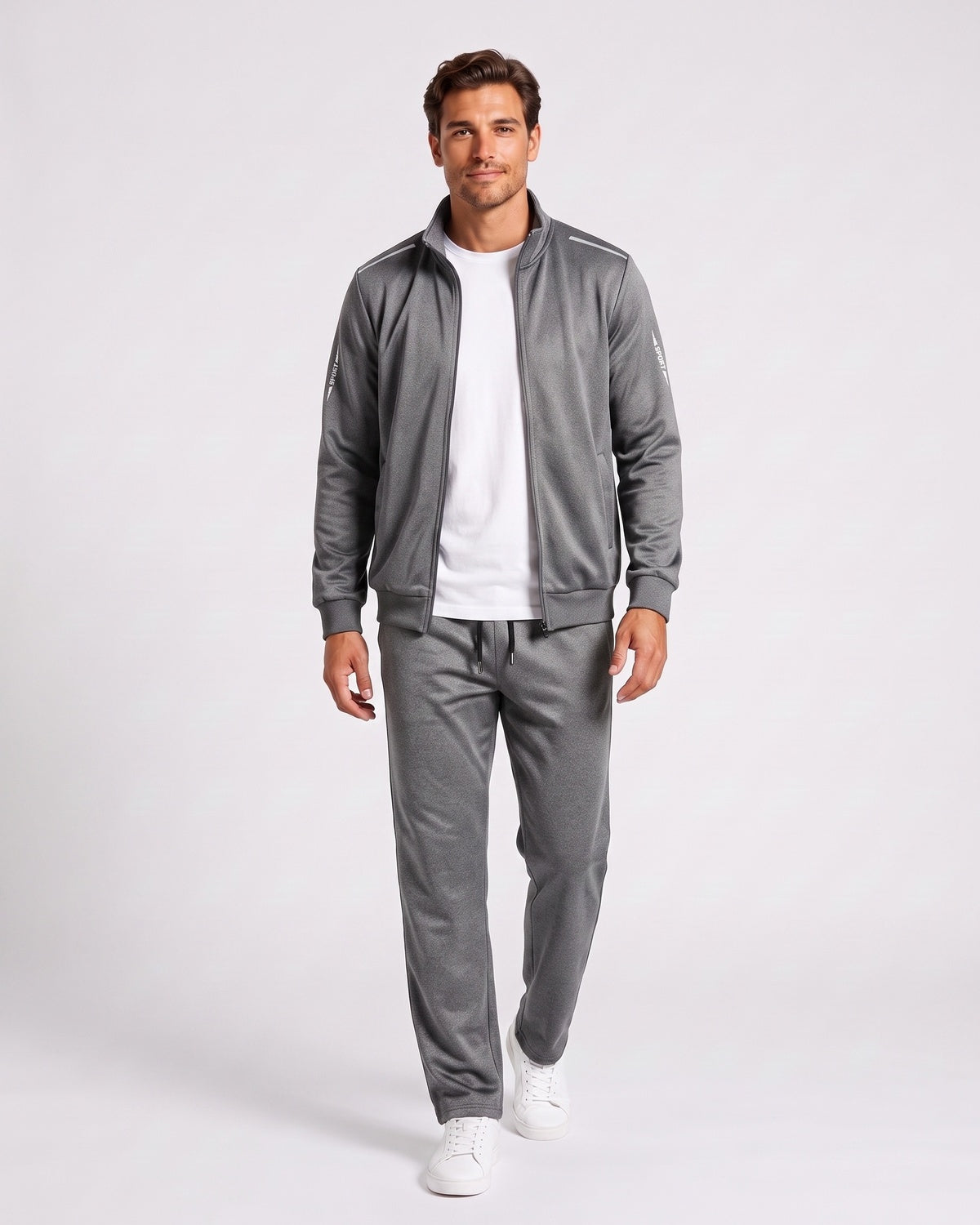 KZZ Men's Zip-Up Sports Jacket and Drawstring Pants