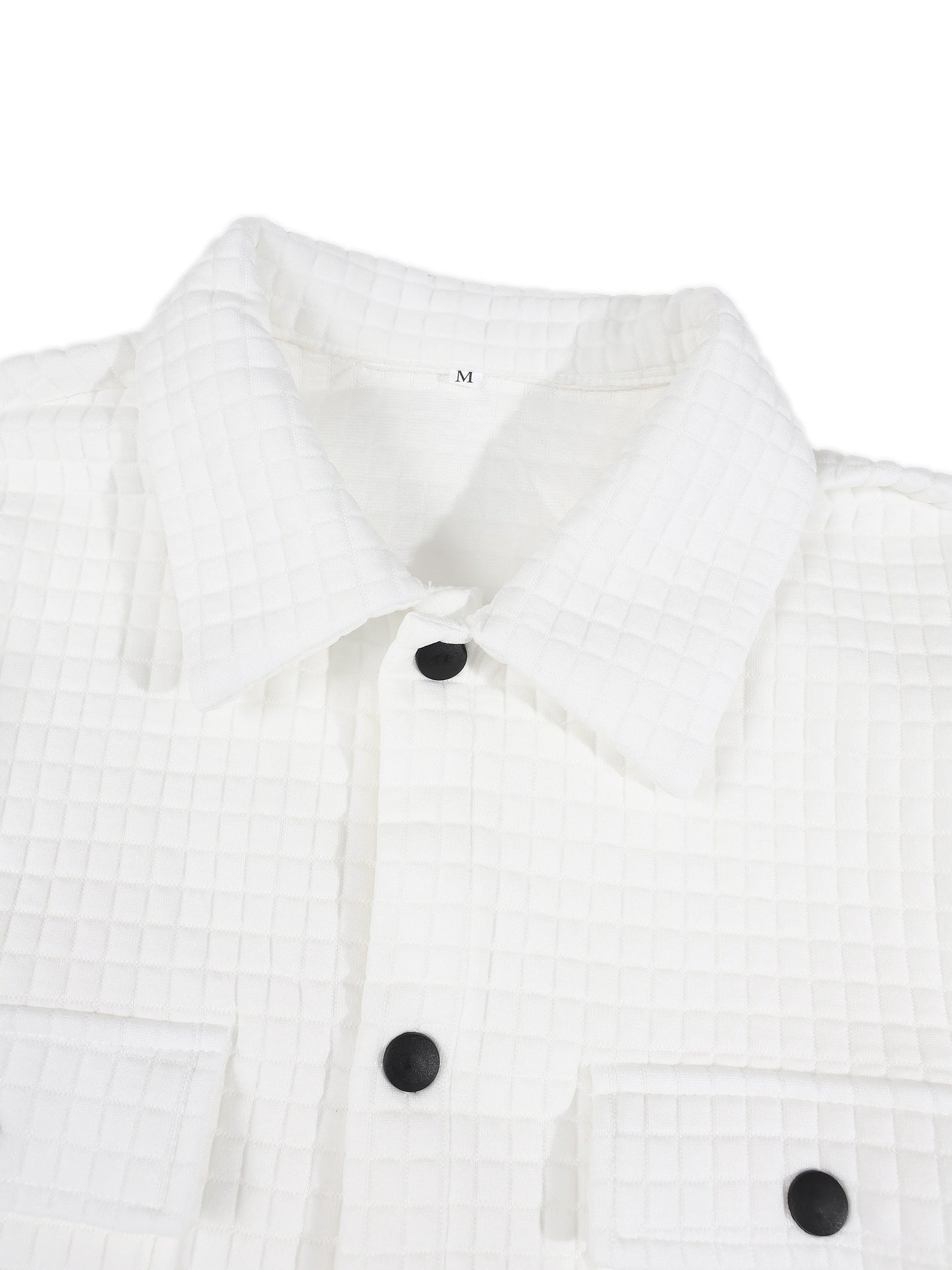 KZZ Men's Classic Solid-Color Collared Long-Sleeve Shirt with Dropped Shoulders