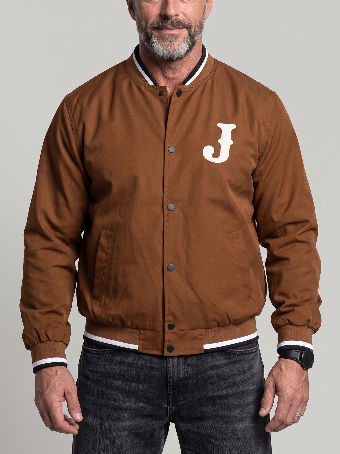 KZZ Men's Printed Button-Front Jacket