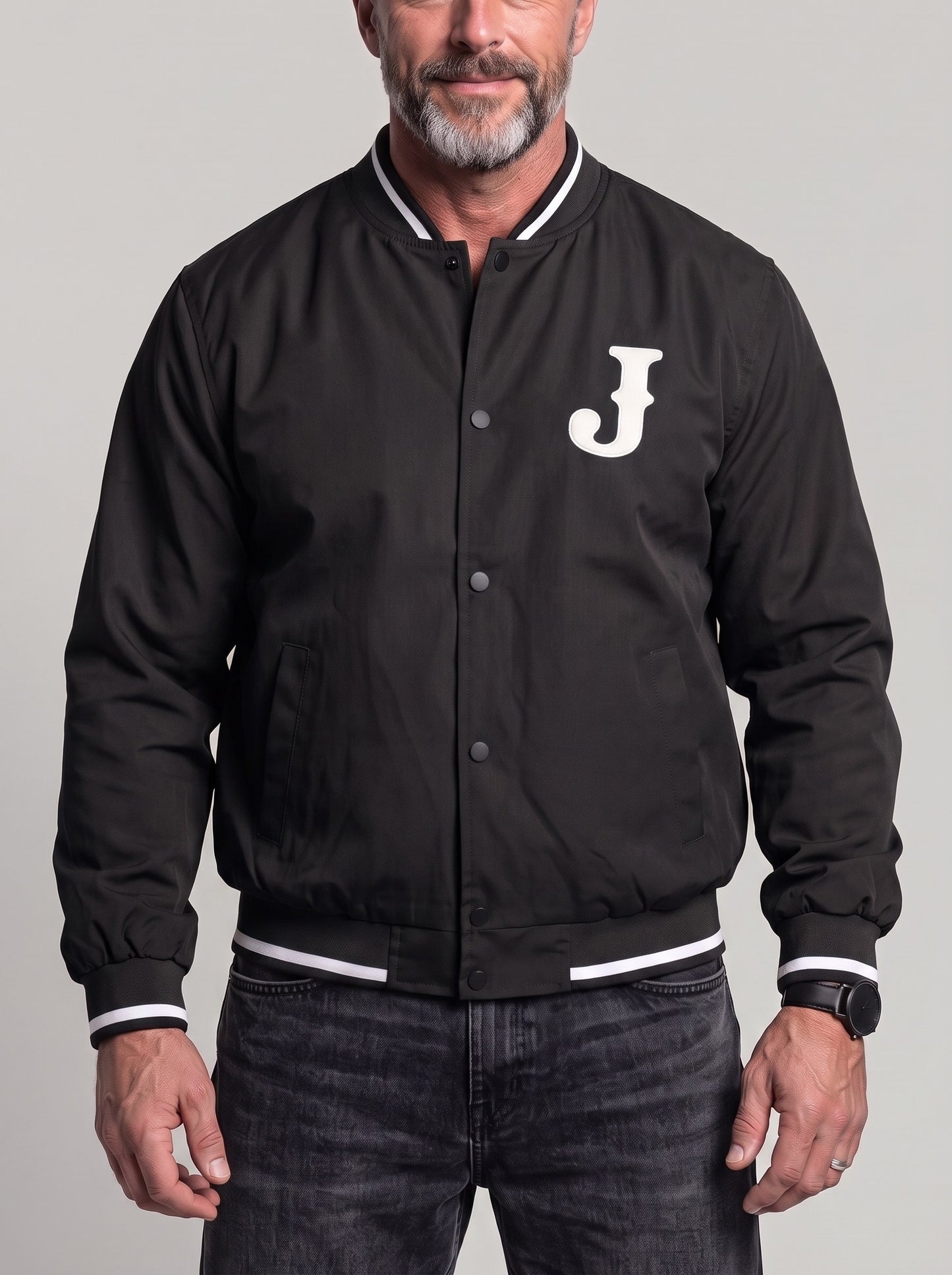 KZZ Men's Printed Button-Front Jacket
