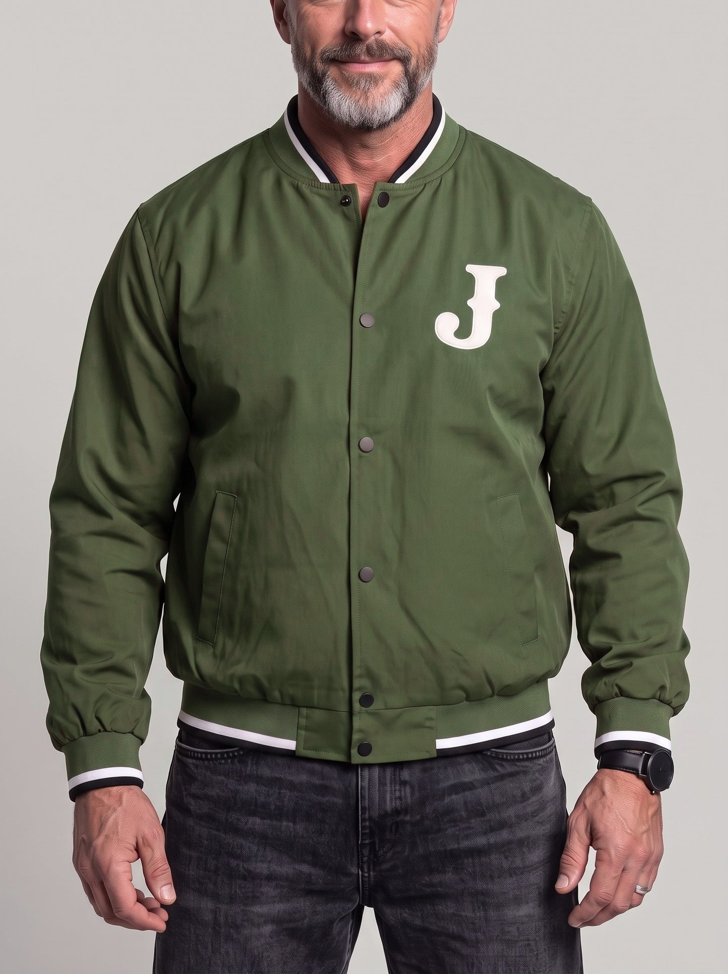 KZZ Men's Printed Button-Front Jacket