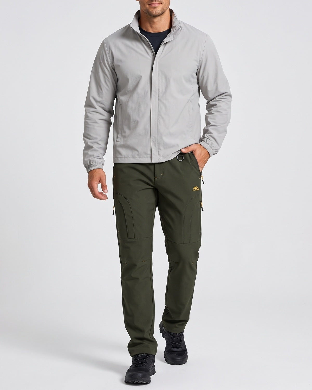 KZZ Men's winter basic warm trousers