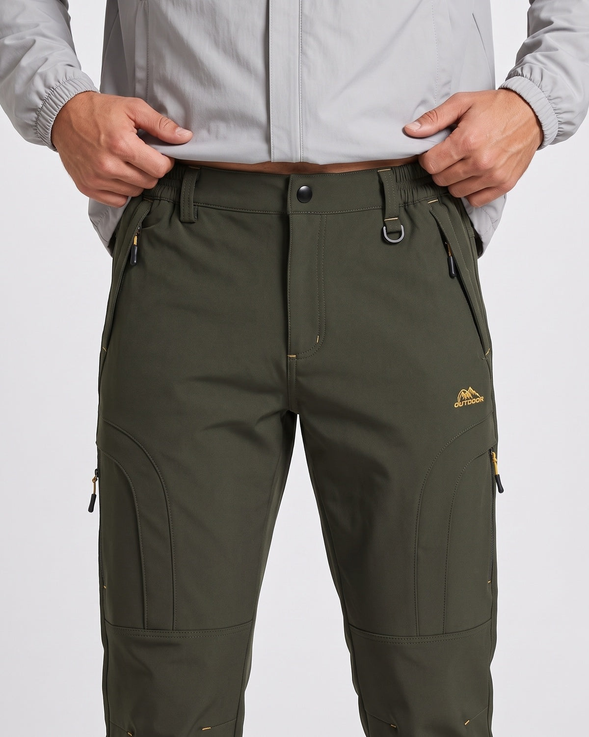 KZZ Men's winter basic warm trousers