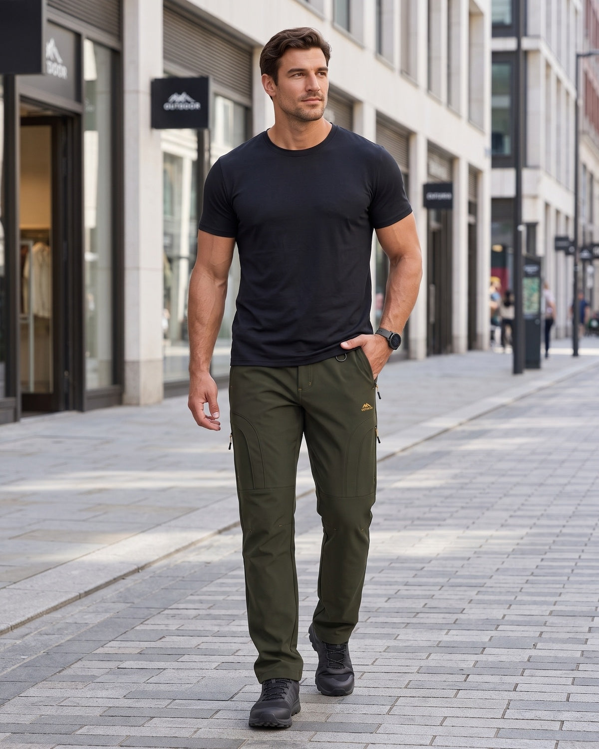 KZZ Men's winter basic warm trousers