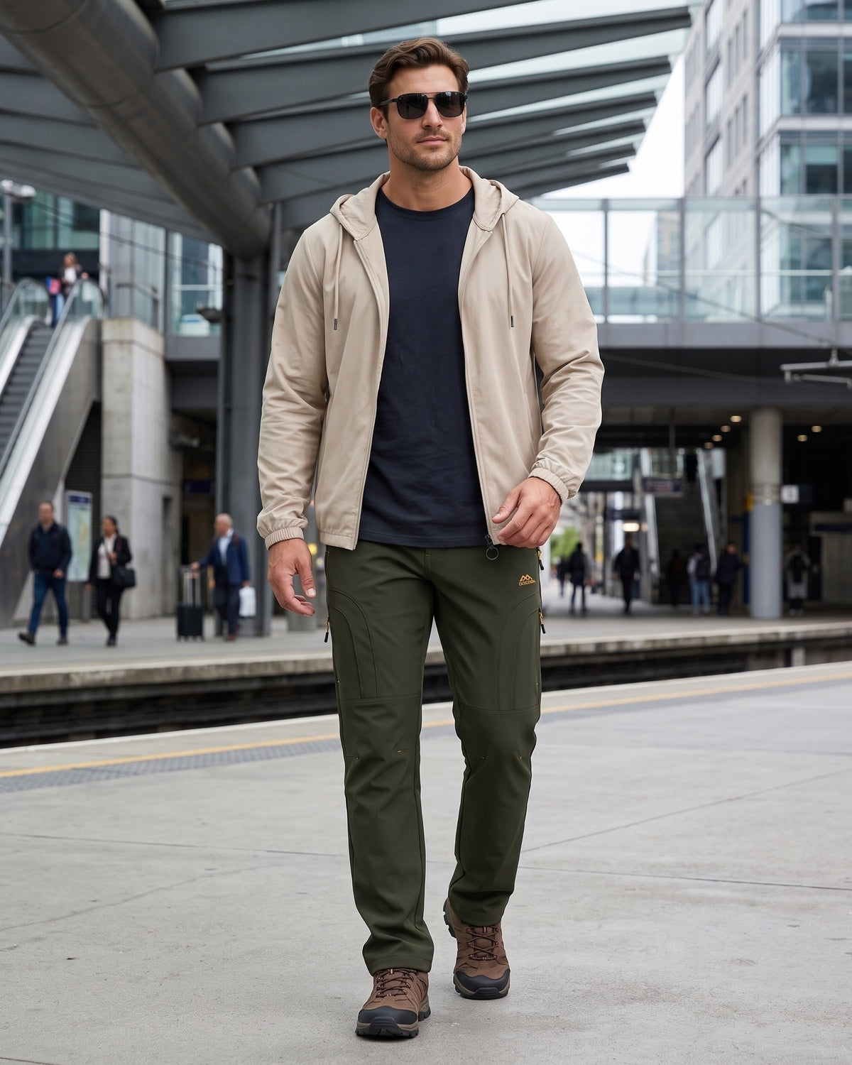 KZZ Men's winter basic warm trousers