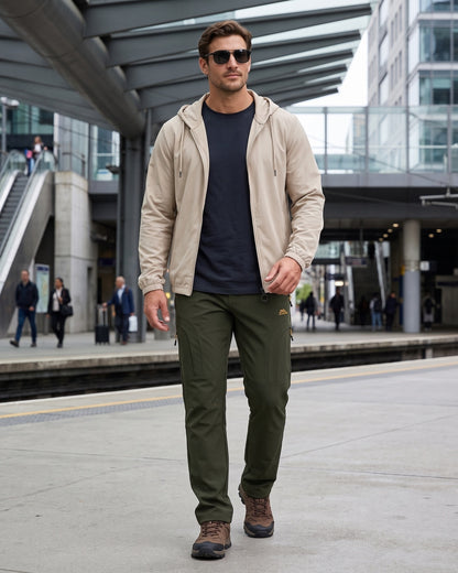 KZZ Men's winter basic warm trousers