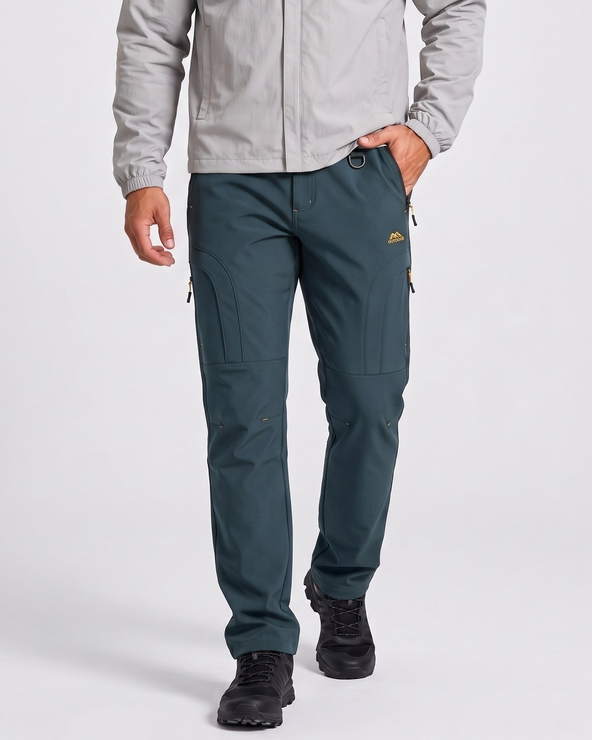 KZZ Men's winter basic warm trousers