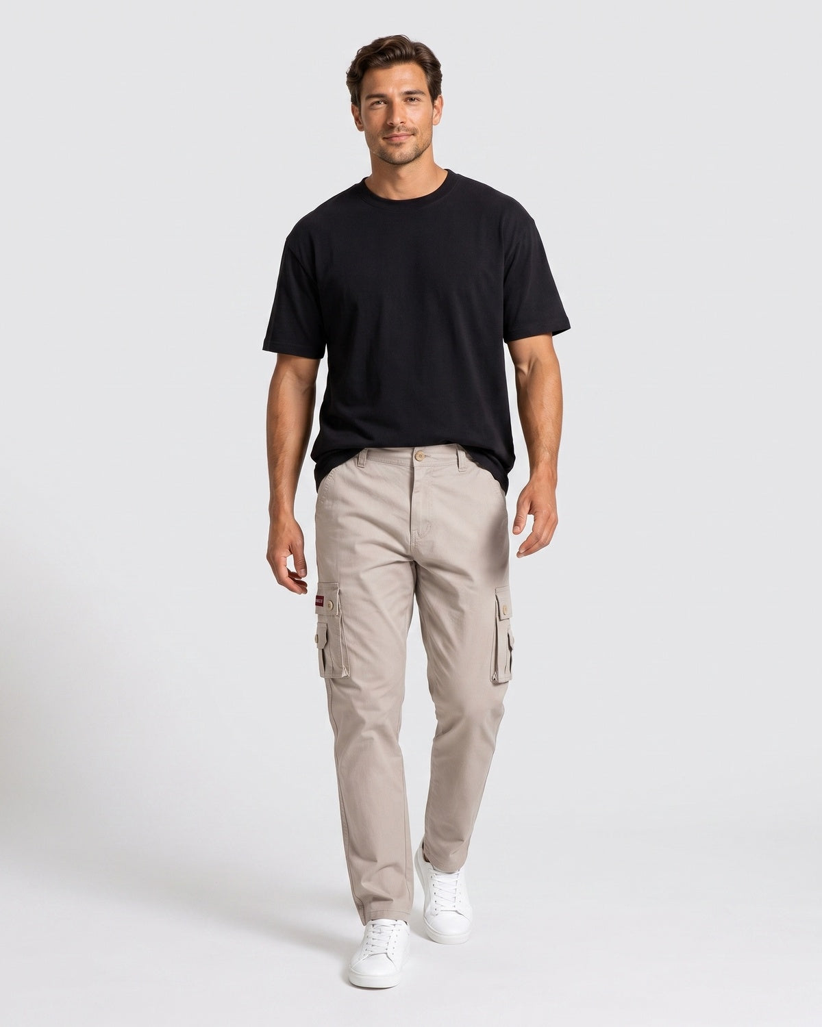 KZZ Men's solid-color cargo pants