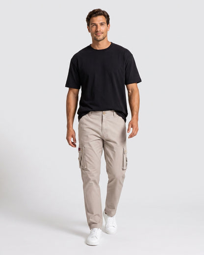KZZ Men's solid-color cargo pants