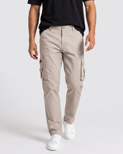 KZZ Men's solid-color cargo pants