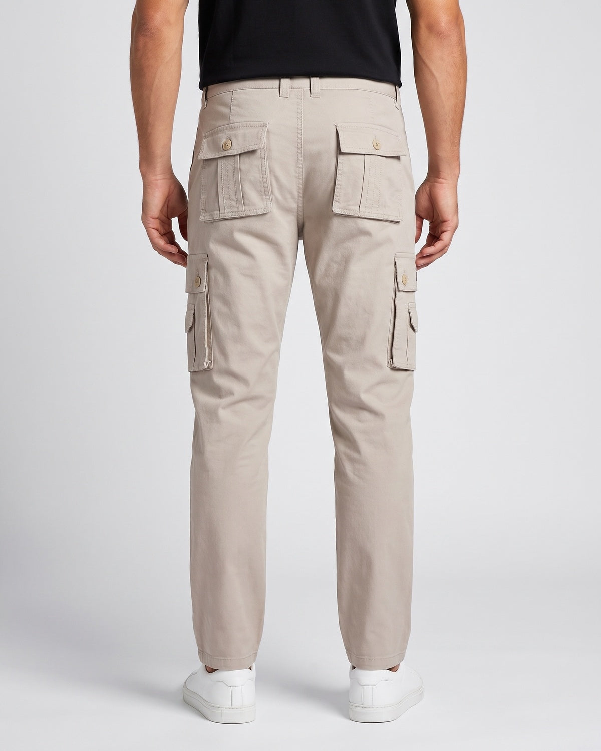KZZ Men's solid-color cargo pants