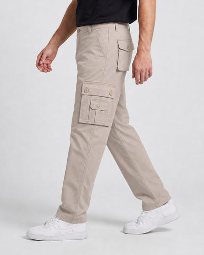 KZZ Men's solid-color cargo pants