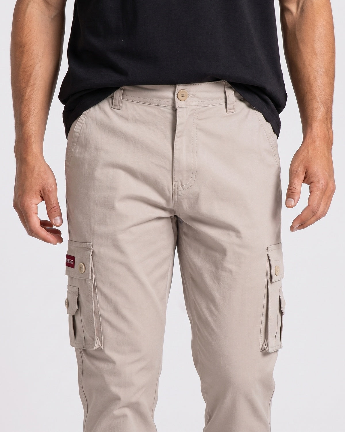 KZZ Men's solid-color cargo pants