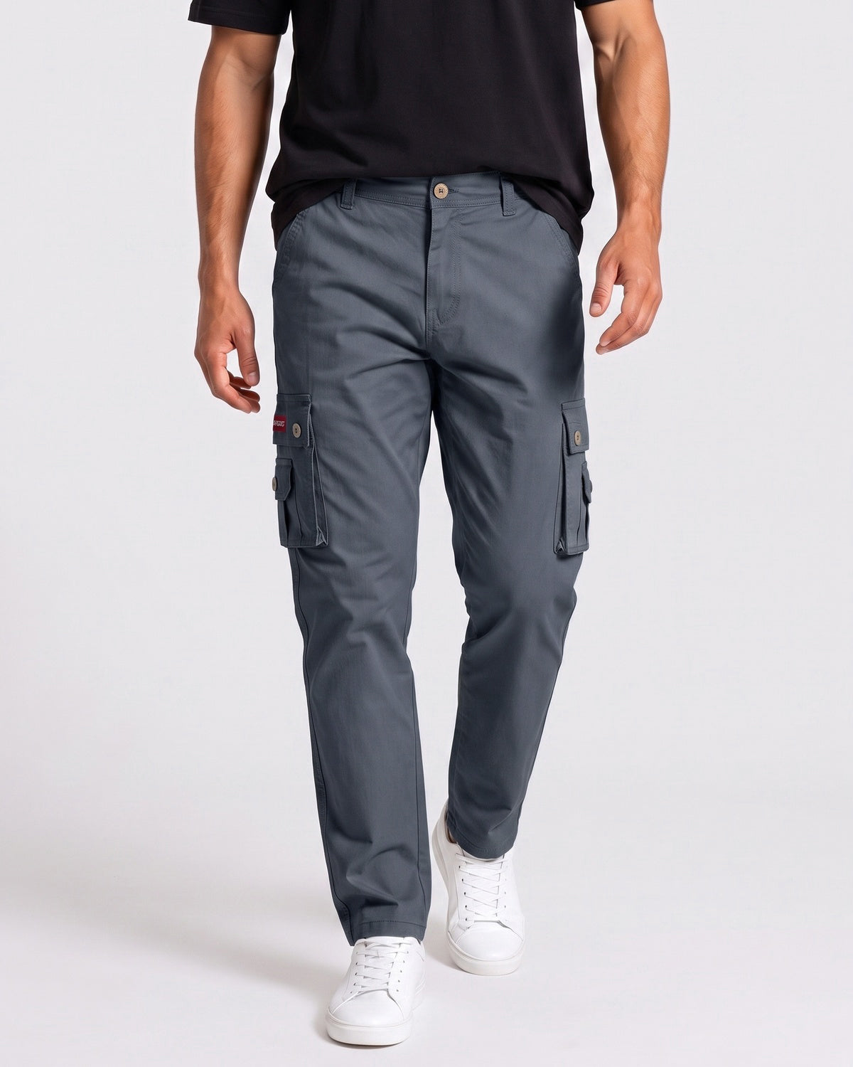 KZZ Men's solid-color cargo pants