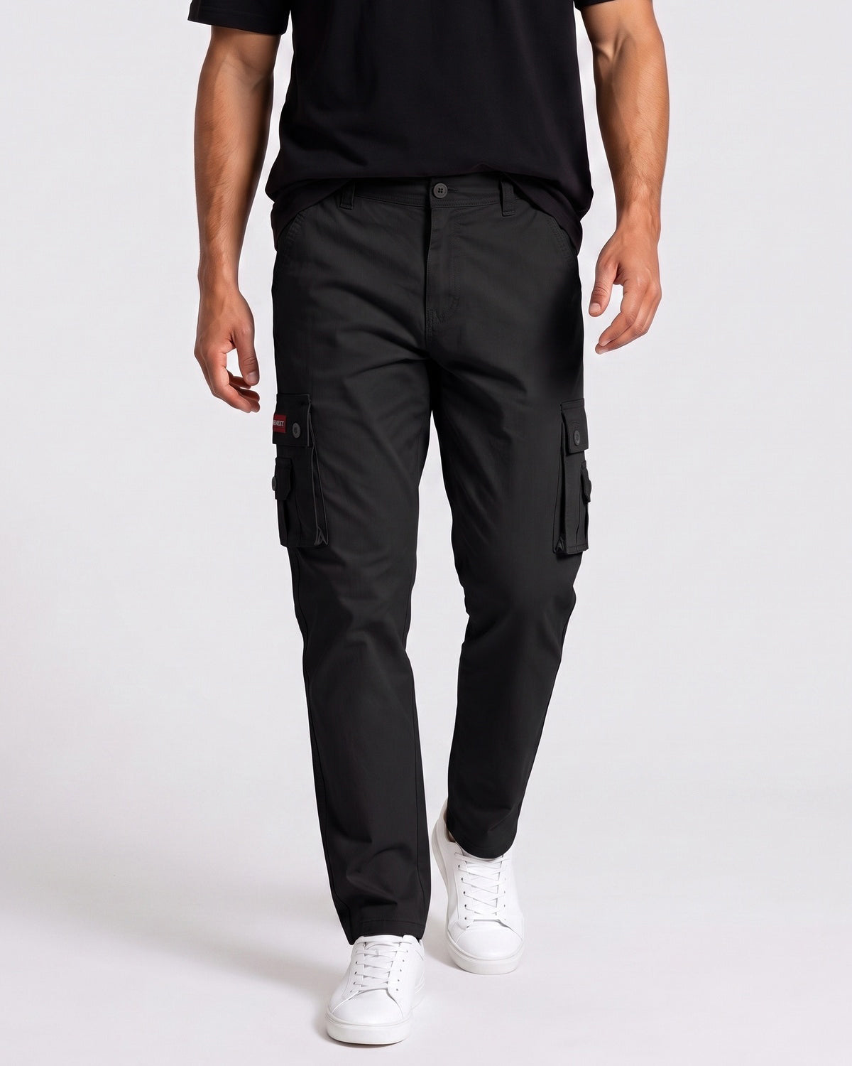 KZZ Men's solid-color cargo pants