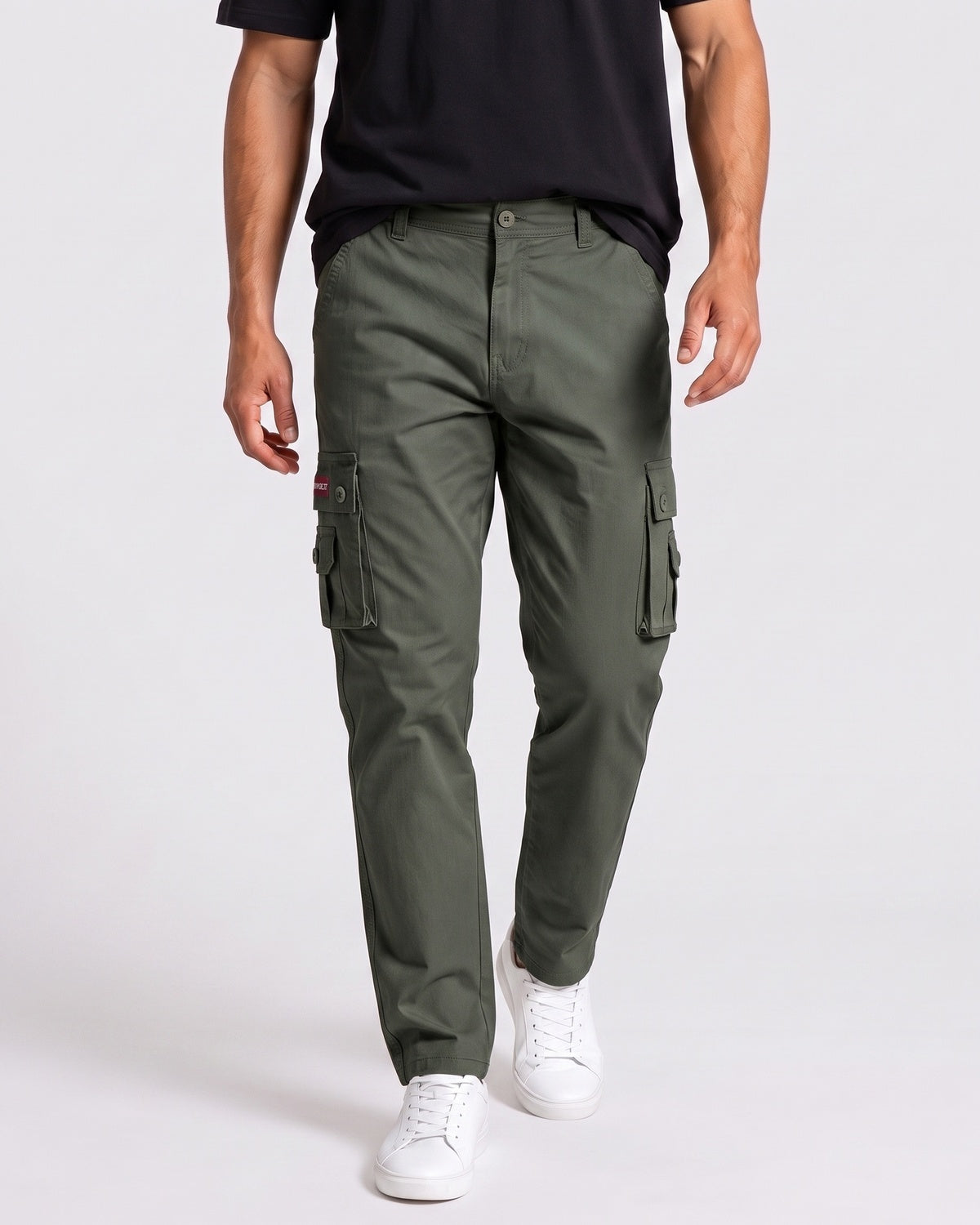 KZZ Men's solid-color cargo pants