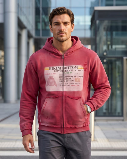KZZ Men's Thick Universal Zipper Hoodie