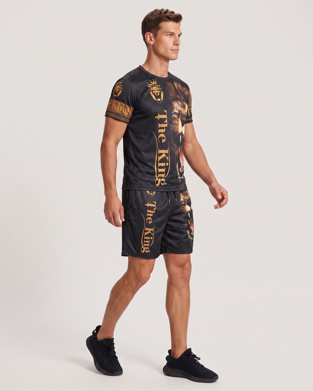 KZZ Men's 3D Digital Print Two-Piece Sportswear Set
