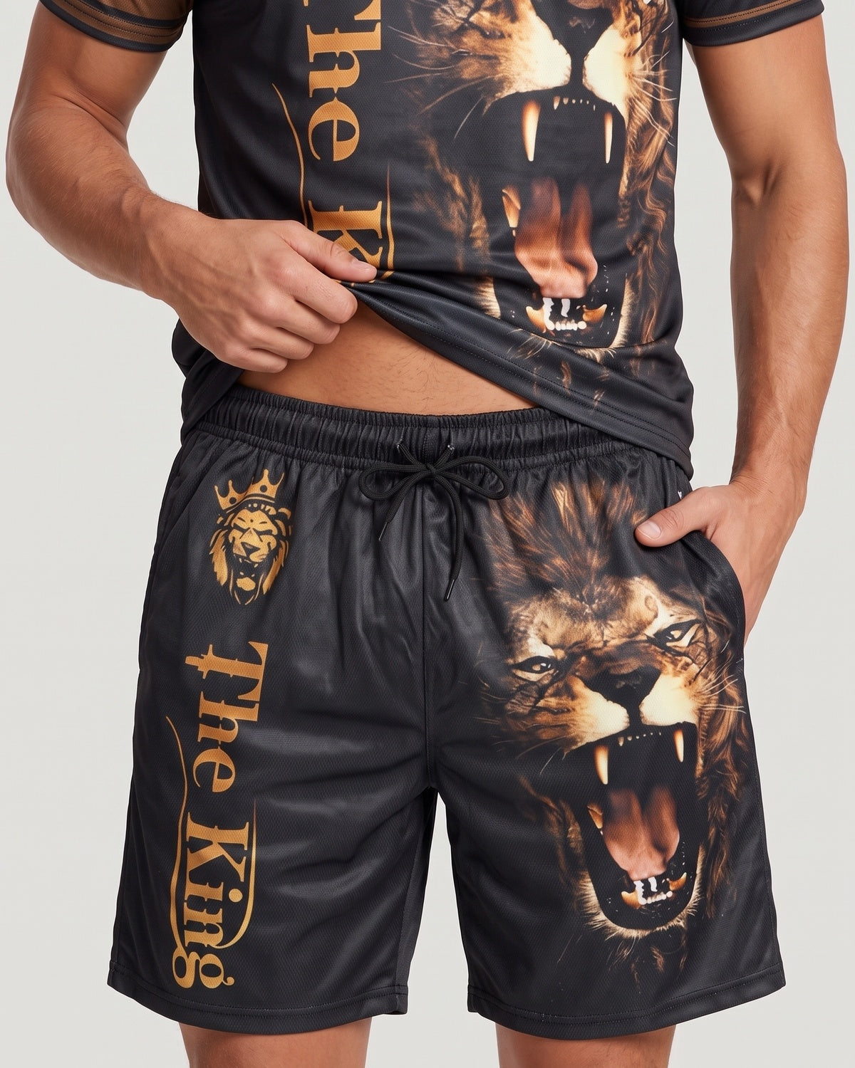KZZ Men's 3D Digital Print Two-Piece Sportswear Set
