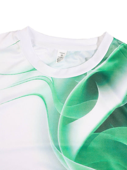 KZZ Stylish Regular-Fit Crew-Neck T-Shirt and Drawstring Pocket Shorts