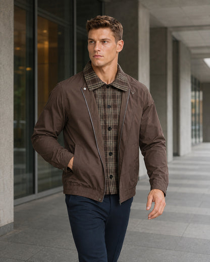 KZZ Men's Vintage Plaid Jacket