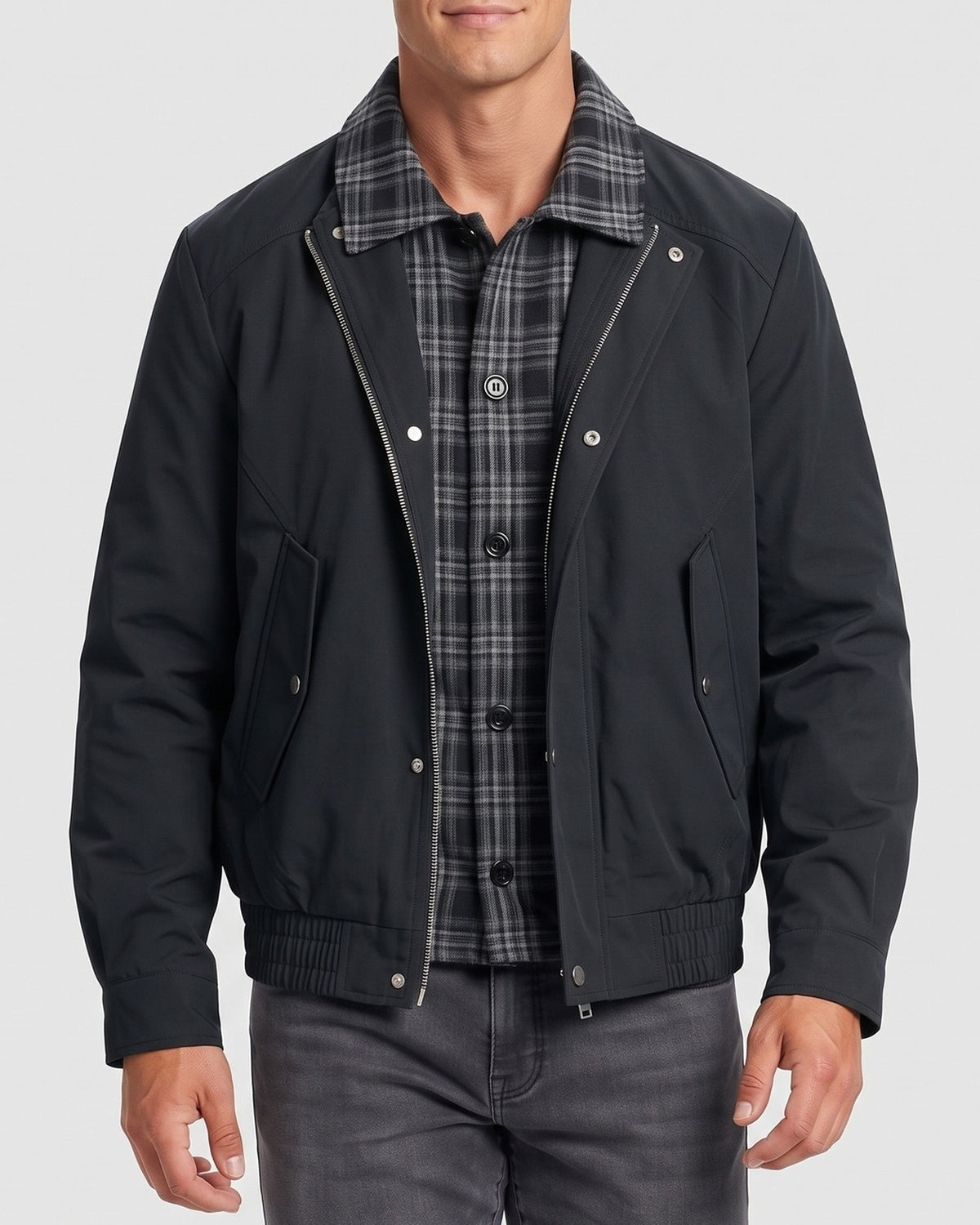 KZZ Men's Vintage Plaid Jacket