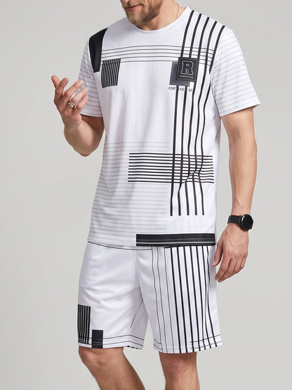 KZZ Men's T-shirt and shorts two-piece set