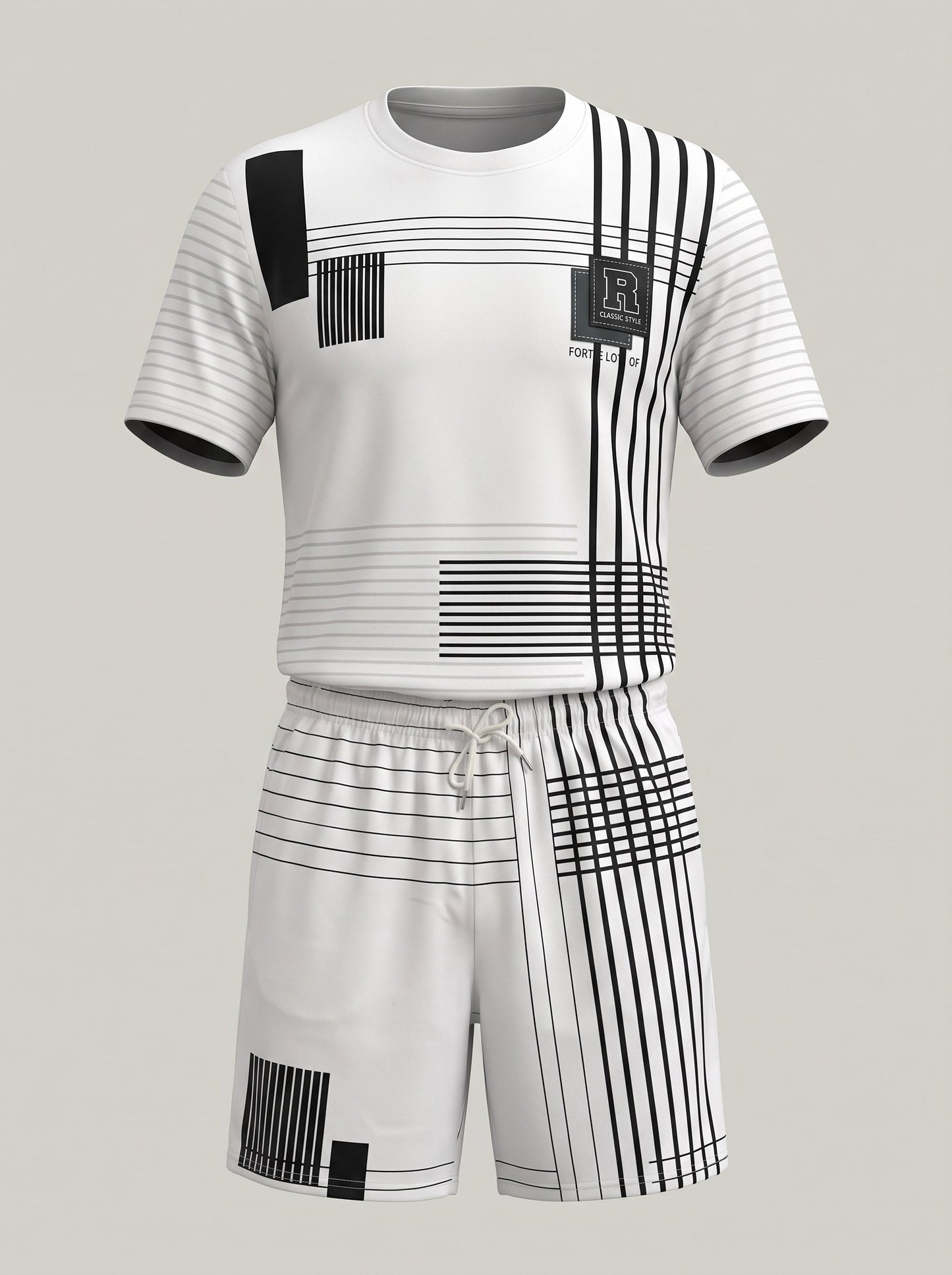 KZZ Men's T-shirt and shorts two-piece set