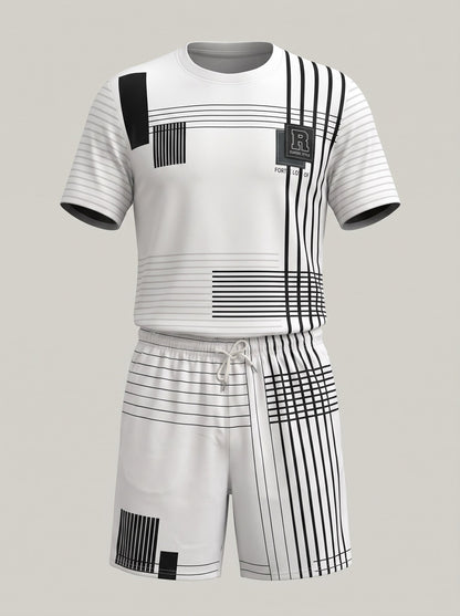 KZZ Men's T-shirt and shorts two-piece set