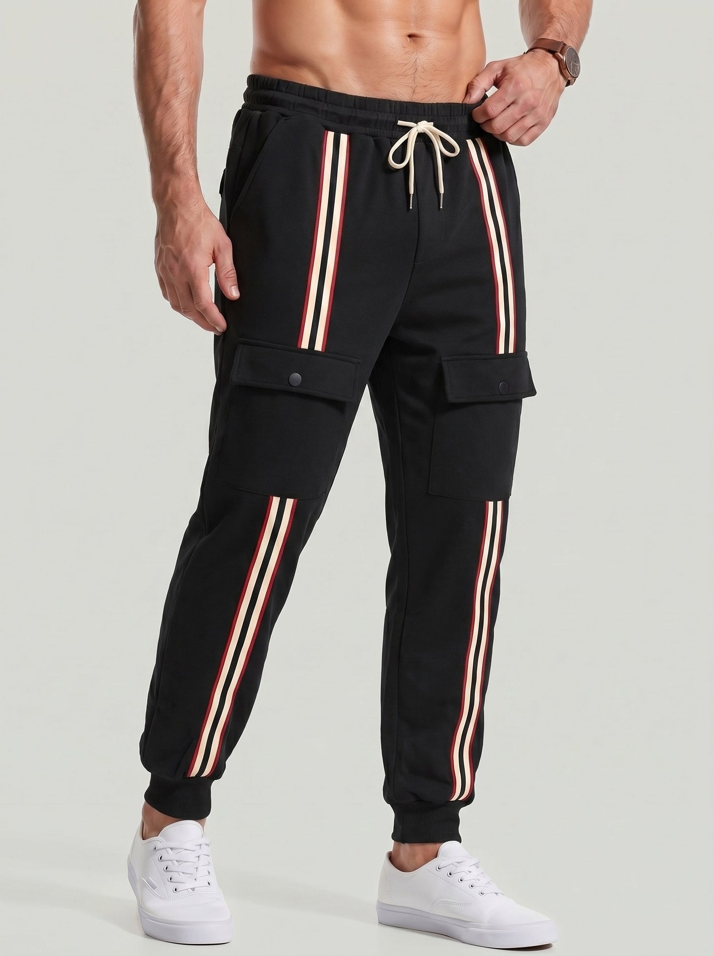 KZZ Men's Thickened Fleece-Lined Joggers