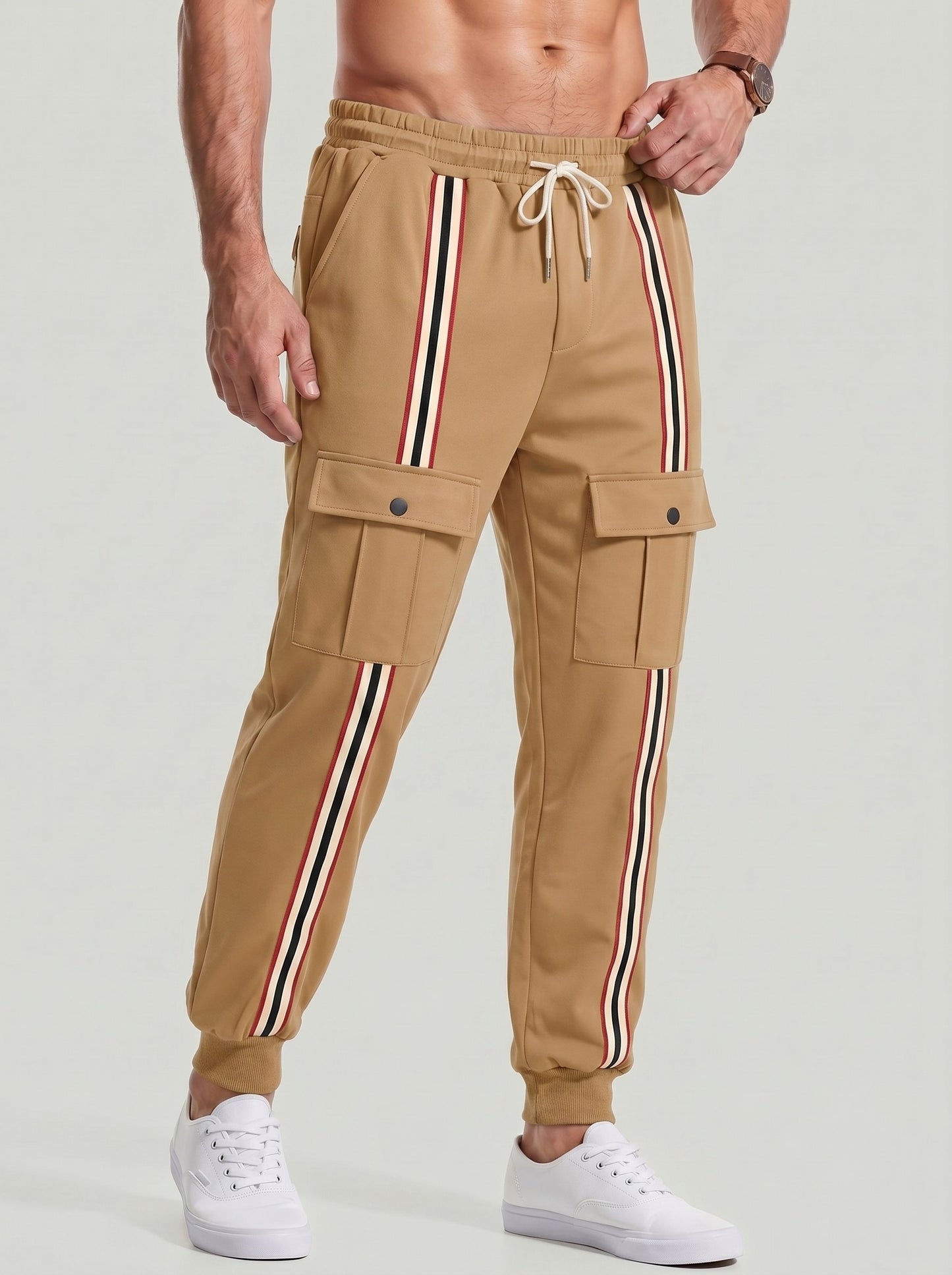 KZZ Men's Thickened Fleece-Lined Joggers