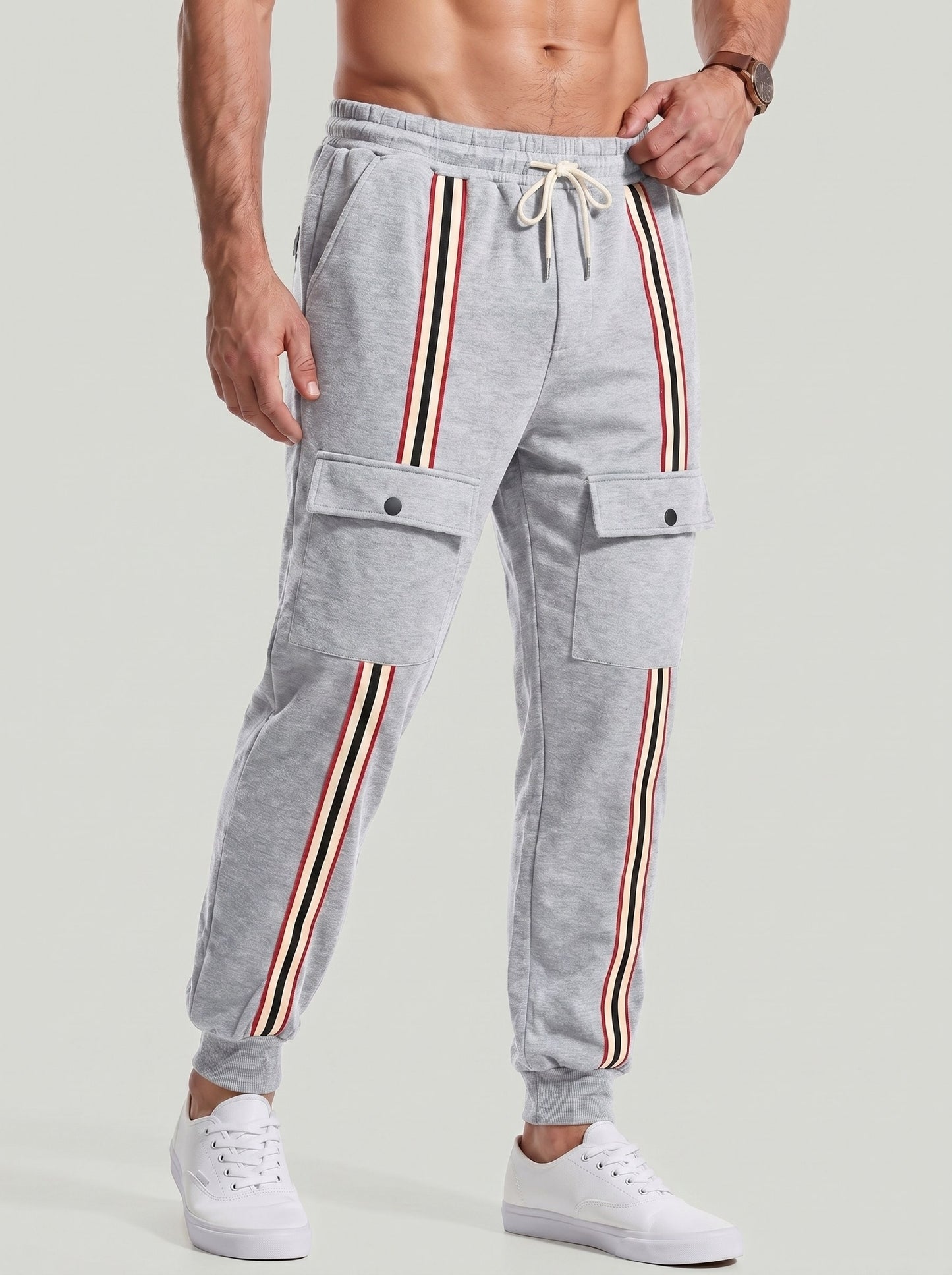 KZZ Men's Thickened Fleece-Lined Joggers