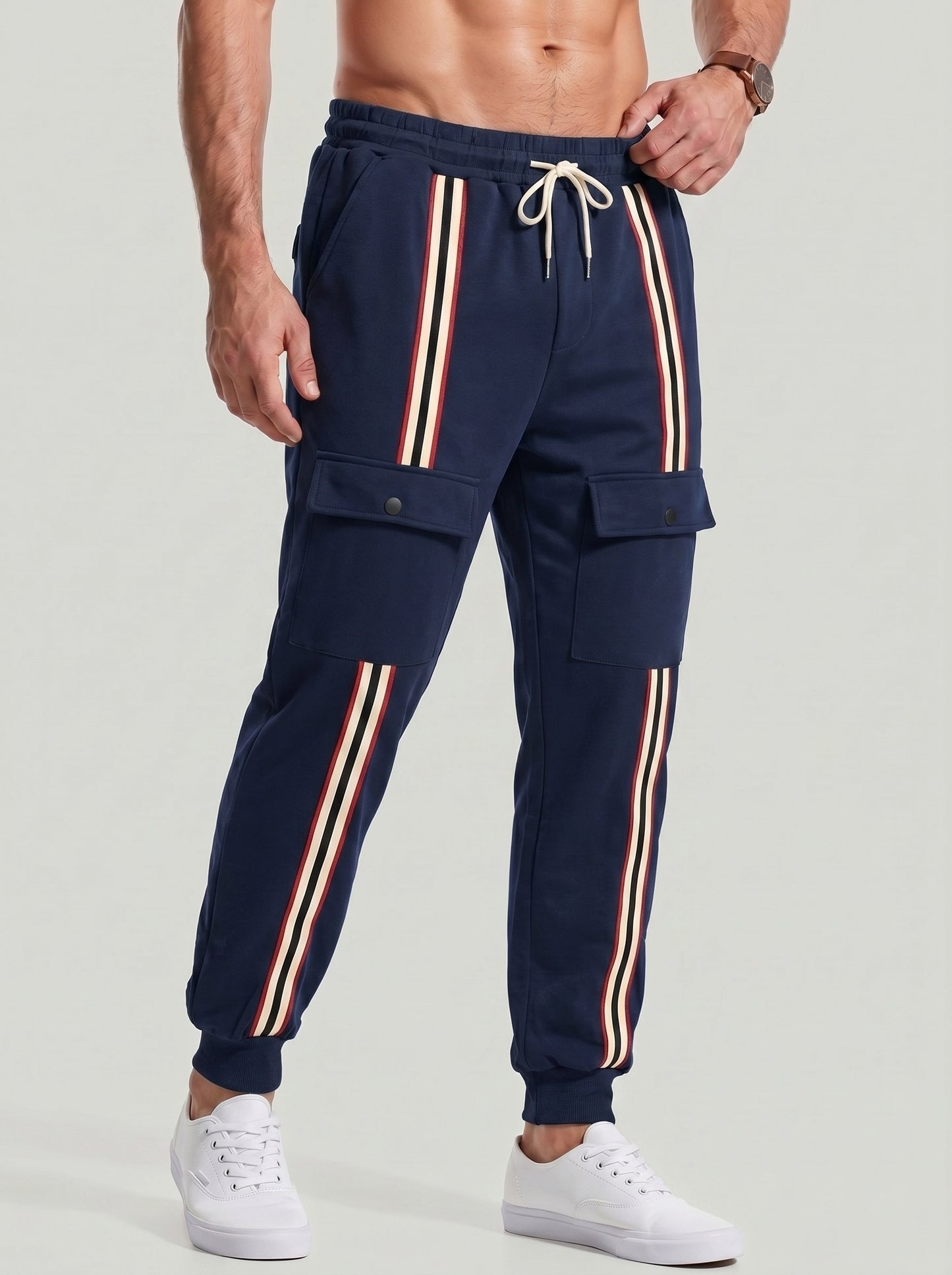 KZZ Men's Thickened Fleece-Lined Joggers