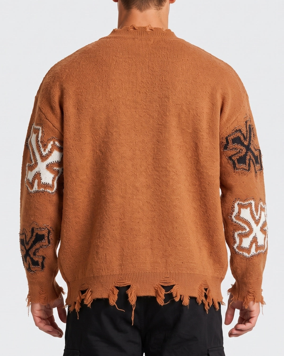 KZZ Men's Dark Street Style Crew Neck Sweater