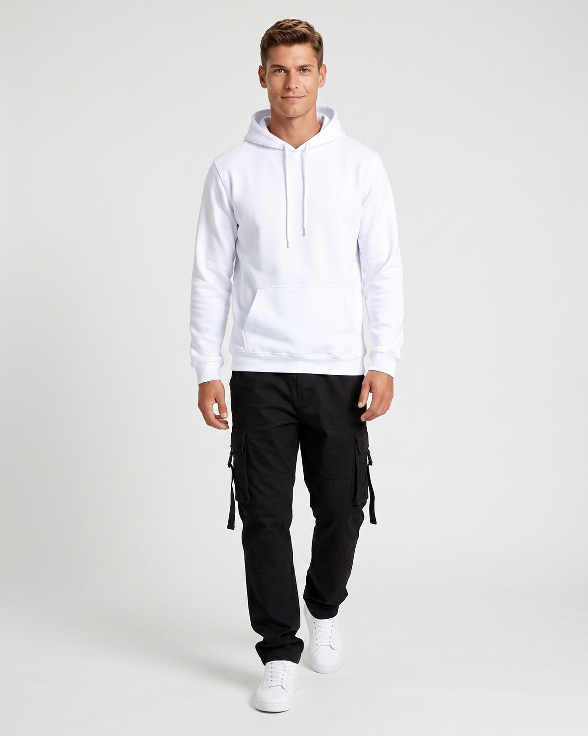 KZZ Men's Printed Drop-Shoulder Hoodie