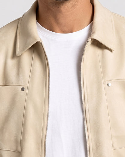KZZ Loose-fit casual long-sleeve collared zip-up jacket