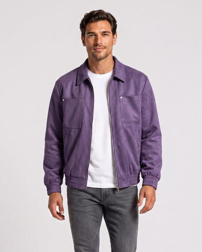 KZZ Loose-fit casual long-sleeve collared zip-up jacket