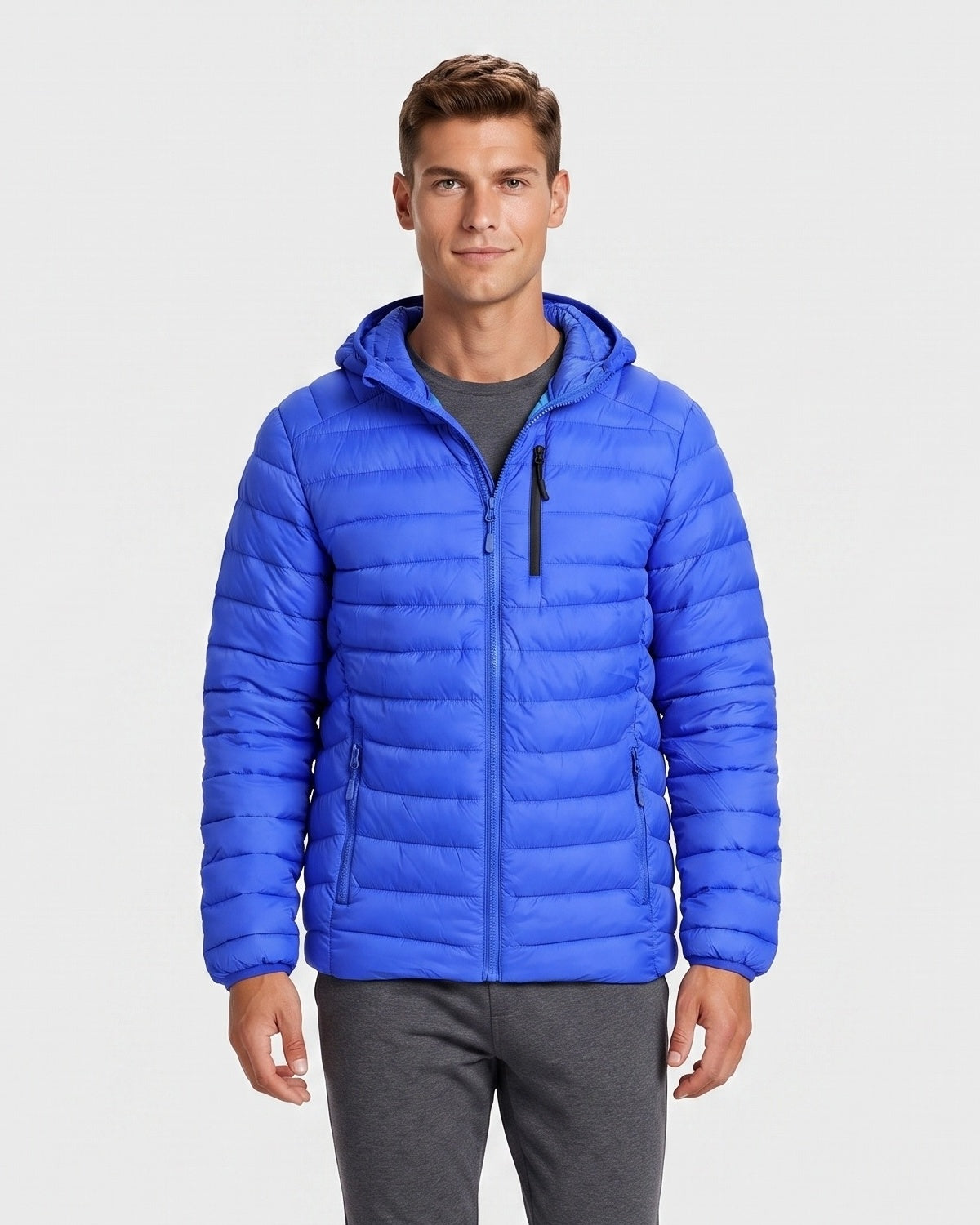 KZZ Men's Classic Hooded Padded Jacket