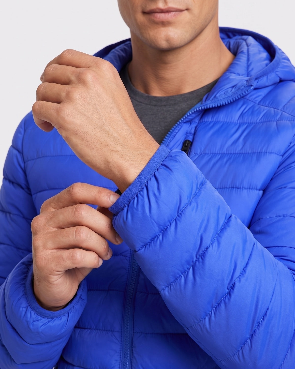 KZZ Men's Classic Hooded Padded Jacket