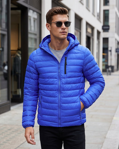 KZZ Men's Classic Hooded Padded Jacket