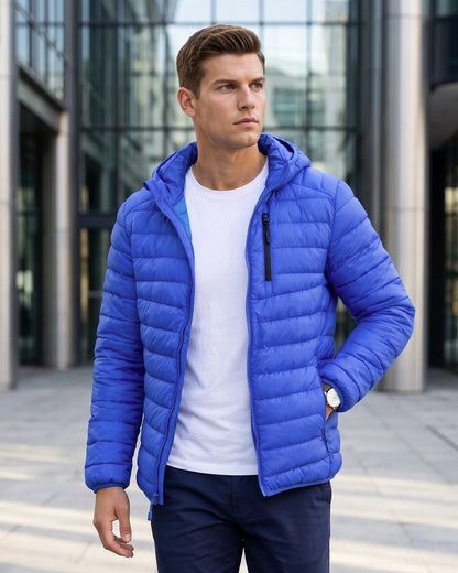 KZZ Men's Classic Hooded Padded Jacket