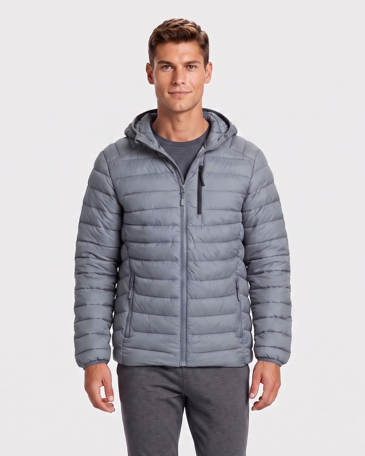 KZZ Men's Classic Hooded Padded Jacket