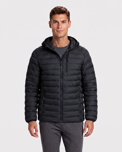 KZZ Men's Classic Hooded Padded Jacket