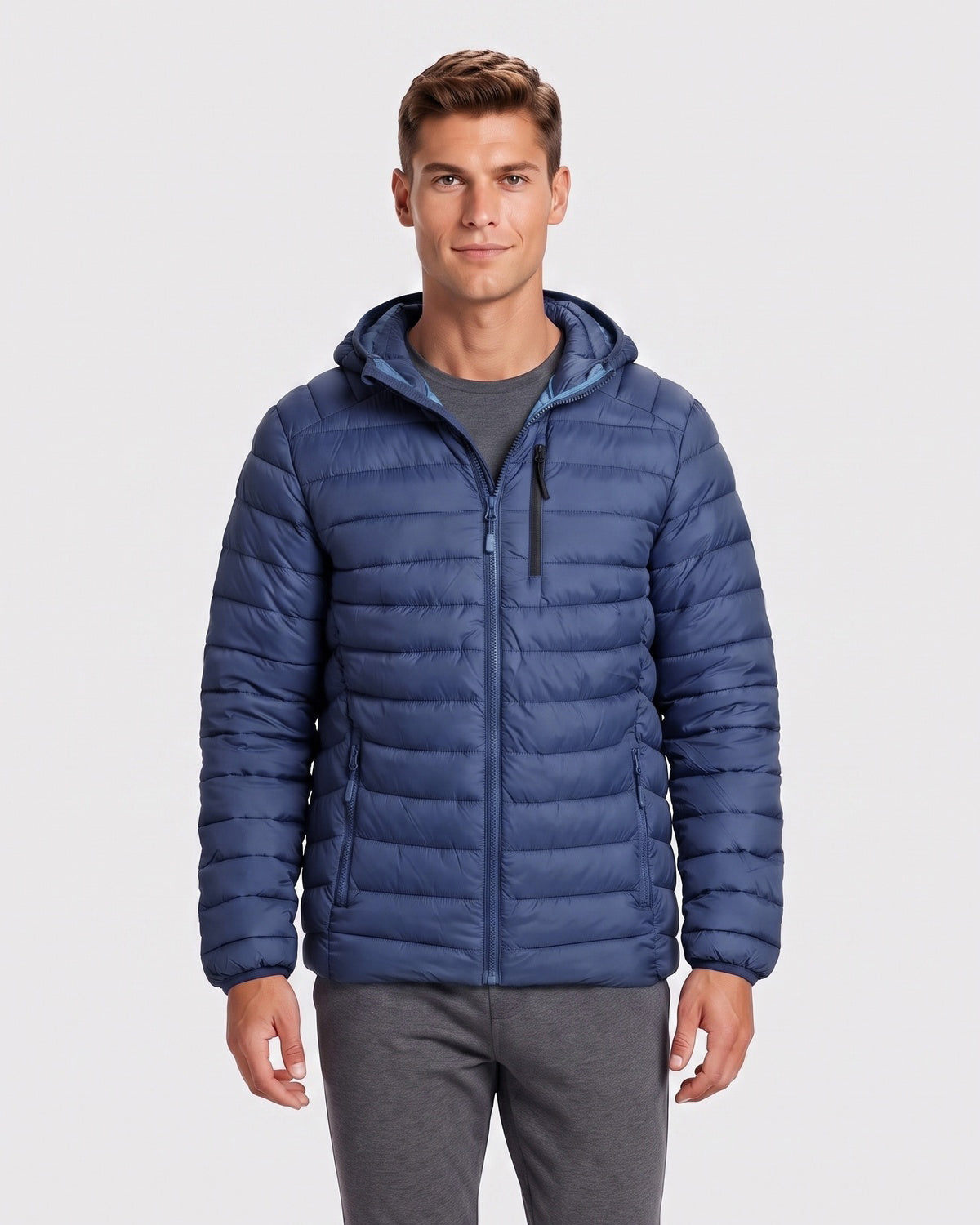 KZZ Men's Classic Hooded Padded Jacket