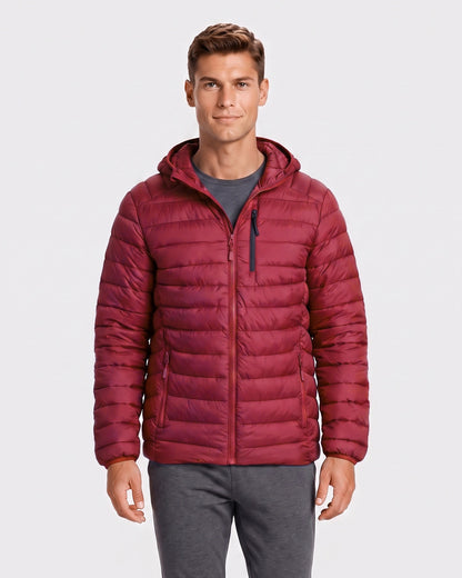 KZZ Men's Classic Hooded Padded Jacket