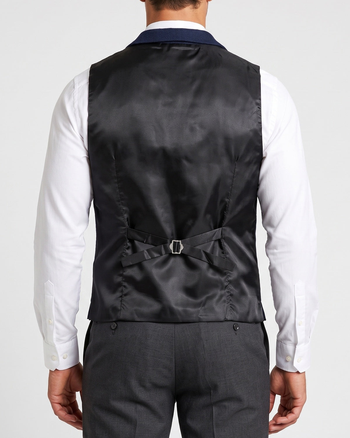 KZZ Men's solid color button front pocket suit vest
